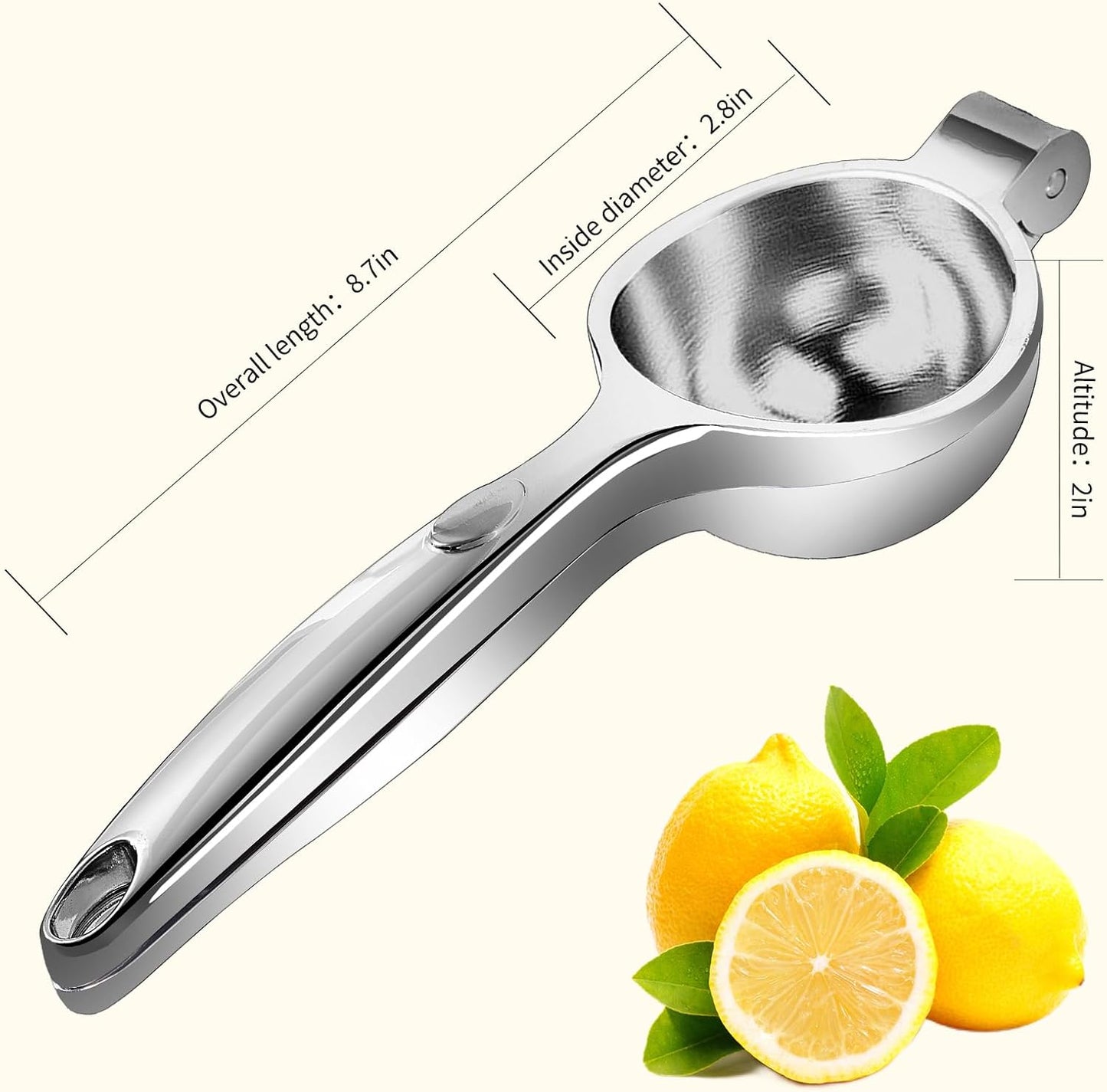 GIUOIDUOPremium Lemon Squeezer, Large Heavy Duty Handhelp Juicer for LemonSqueezer, Stainless Steel Hand Press Citrus Juicer, Lime Squeezer Bar Tool, Manual Citrus Press
