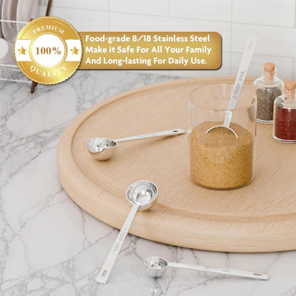 LEIFENY 1PCS 2TBSP(30ML) 18/8 Stainless Steel Measuring Spoon, Metal Measure Scoop for Dry and Liquid Spices, Must-have for Kitchen
