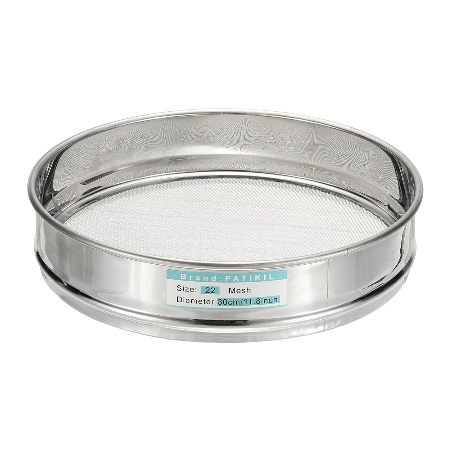 PATIKIL 10 Mesh(2mm) Lab Sieve, 11.8"(30cm) Diameter Sifting Screen 304 Stainless Steel Wire Cloth Fine Mesh Sieve for Industrial Laboratory Home Soil Sifter Dry Sift Screens Hash