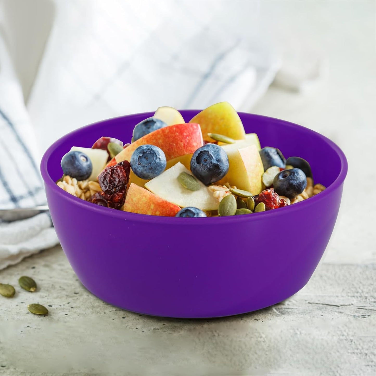 4-Piece Classic Plastic Prep Bowls with Lids, Nesting Plastic Small Mixing Bowl Set for Mixing, Baking, Prepping, Cooking and Serving Food, Microwave and Dishwasher Safe