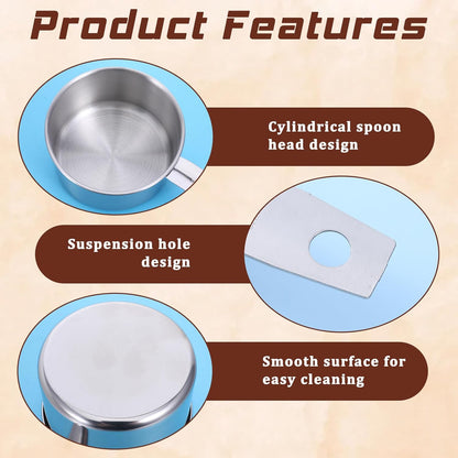 2 Pcs 1/8 Cup (30ml, 1oz) Measuring Cup, Stainless Steel Measuring Scoop Coffee Scoops Small Metal Measure Cups Tablespoon for Wet and Dry Ingredients, Metric and US Measurement, Dishwasher Safe