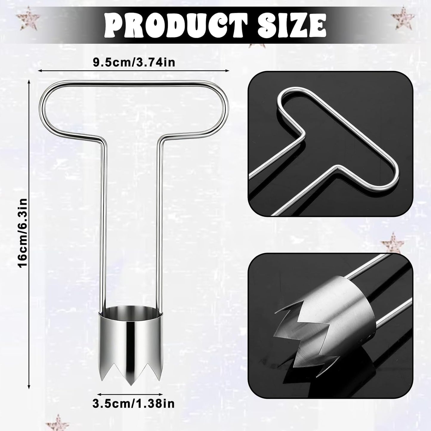 JJUNW Stainless Steel Corer Tool, Pepper Seed Corer Remover Multifunctional Fruit And Vegetable Core Remover Kitchen Gadget for Pepper Pineapple Pear Vegetable Cores