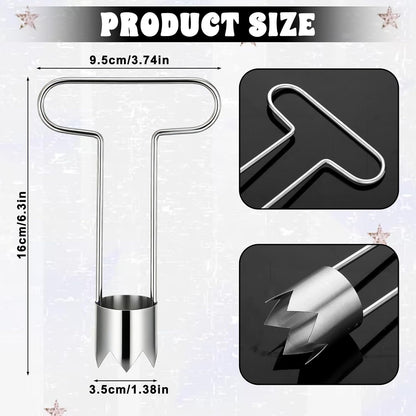JJUNW Stainless Steel Corer Tool, Pepper Seed Corer Remover Multifunctional Fruit And Vegetable Core Remover Kitchen Gadget for Pepper Pineapple Pear Vegetable Cores