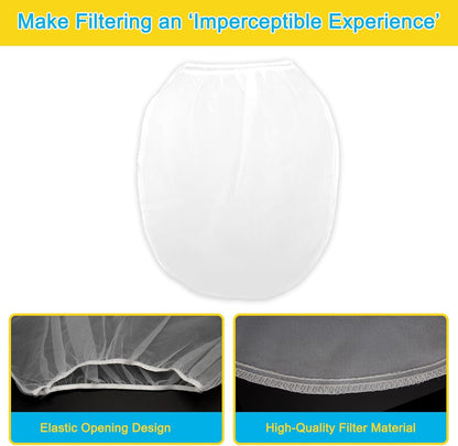 10 PCS Paint Filter Bags, 5 Gallon White Fine Mesh Strainer Bags, Elastic Top Opening Mesh Bag for Paint, Gardening & Hydroponics