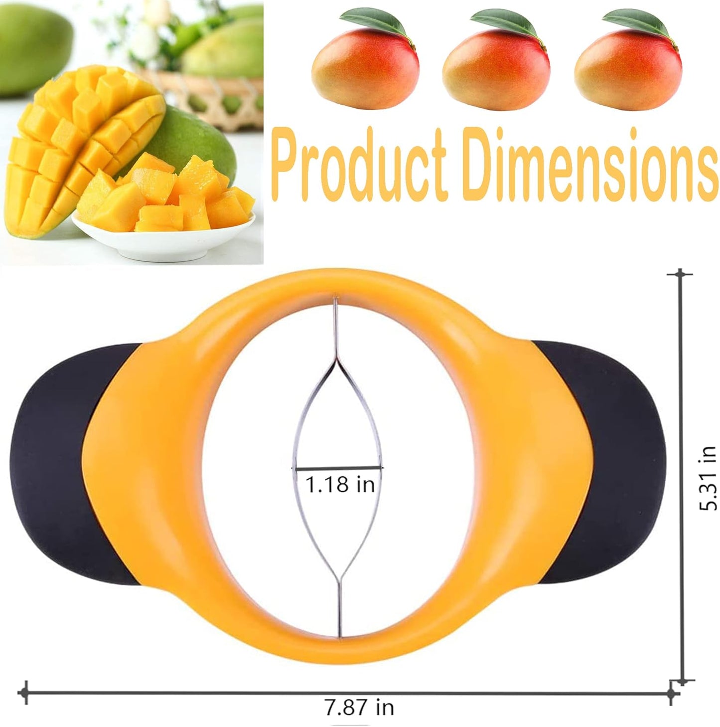 Mango Slicer Peeler Cutter Splitter Pitter with stainless steel blade removal tool anti-skid handle super large Mango kernel remover