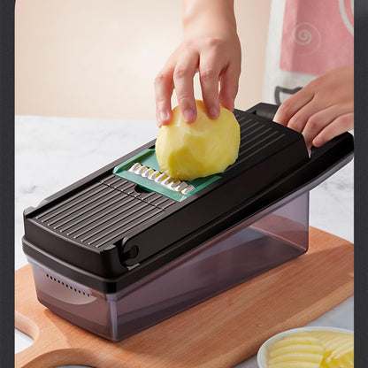 Vegetable Chopper, Food Shredder with Container, Mandoline Slicer, Cheese Grater, Veggie Dicer Slicer Cutter, Egg white separator,Includes Bonus hand protector& Kitchen Gadgets