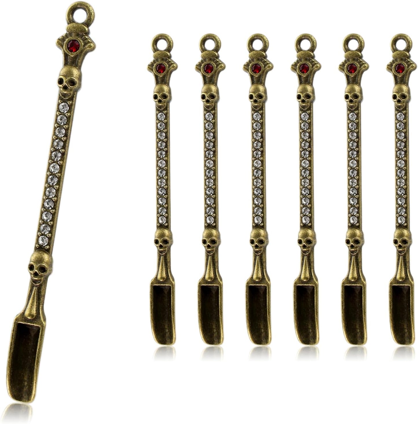 6-Pack Mini Spoons Metal Tiny Shovels 3-Inch Small Medicine Spoon for Home Kitchen Spices, Necklace Charms Pendants DIY Craft Making (Multicolor)
