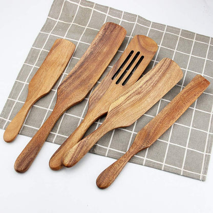 Skinny Spurtle for Sourdough Starter, Mixing,Reaching Bottom of Jars,Dough Whisk,Long Handle Wooden Spatula, Spurtles Kitchen Tools for NonStick Cookware
