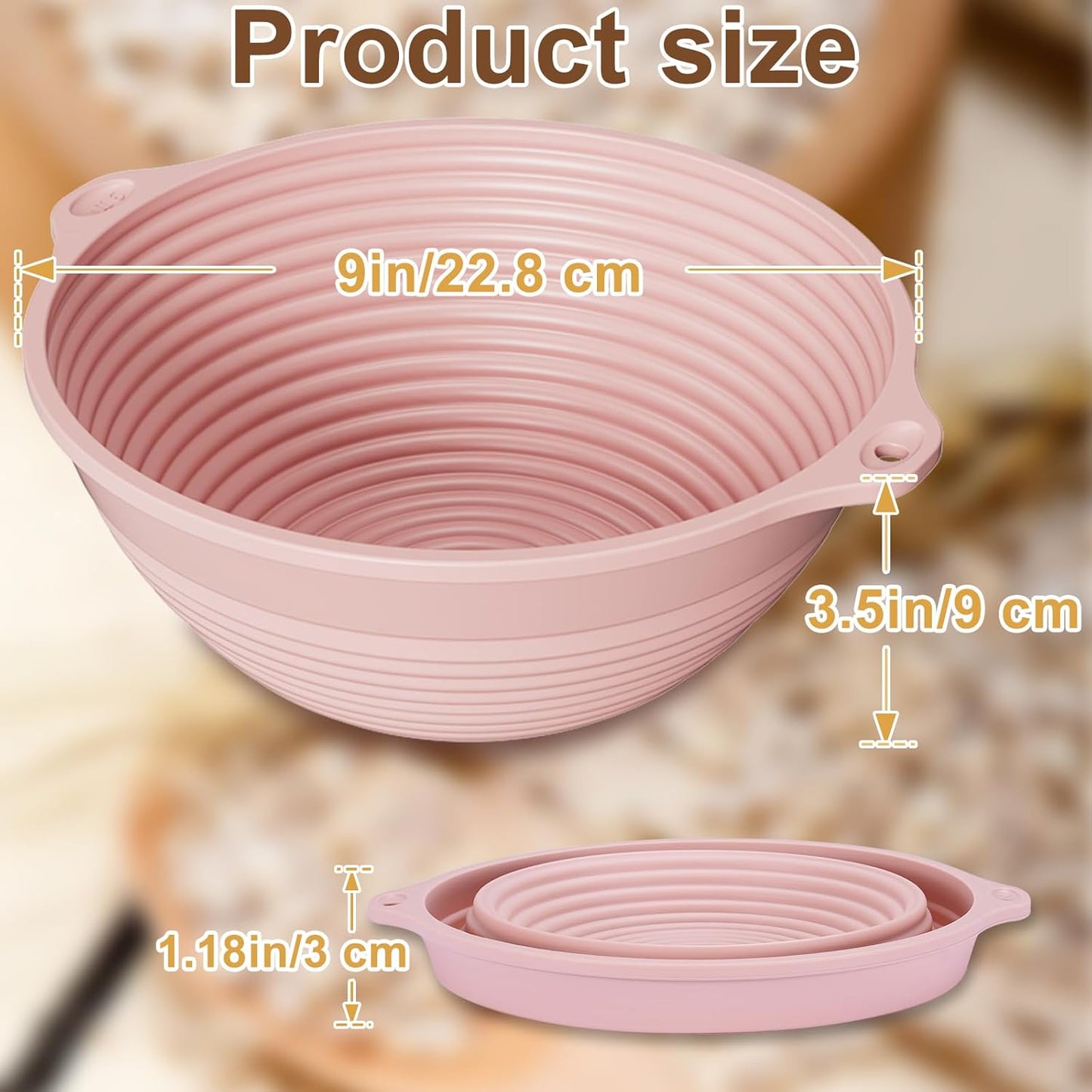 Sourdough Starter Kit with Banneton Bread Proofing Basket, 9” Round Banneton with Liner, 24 oz Starter Jar, Bread Lame, Dough Whisk & Sourdough Baking Supplies