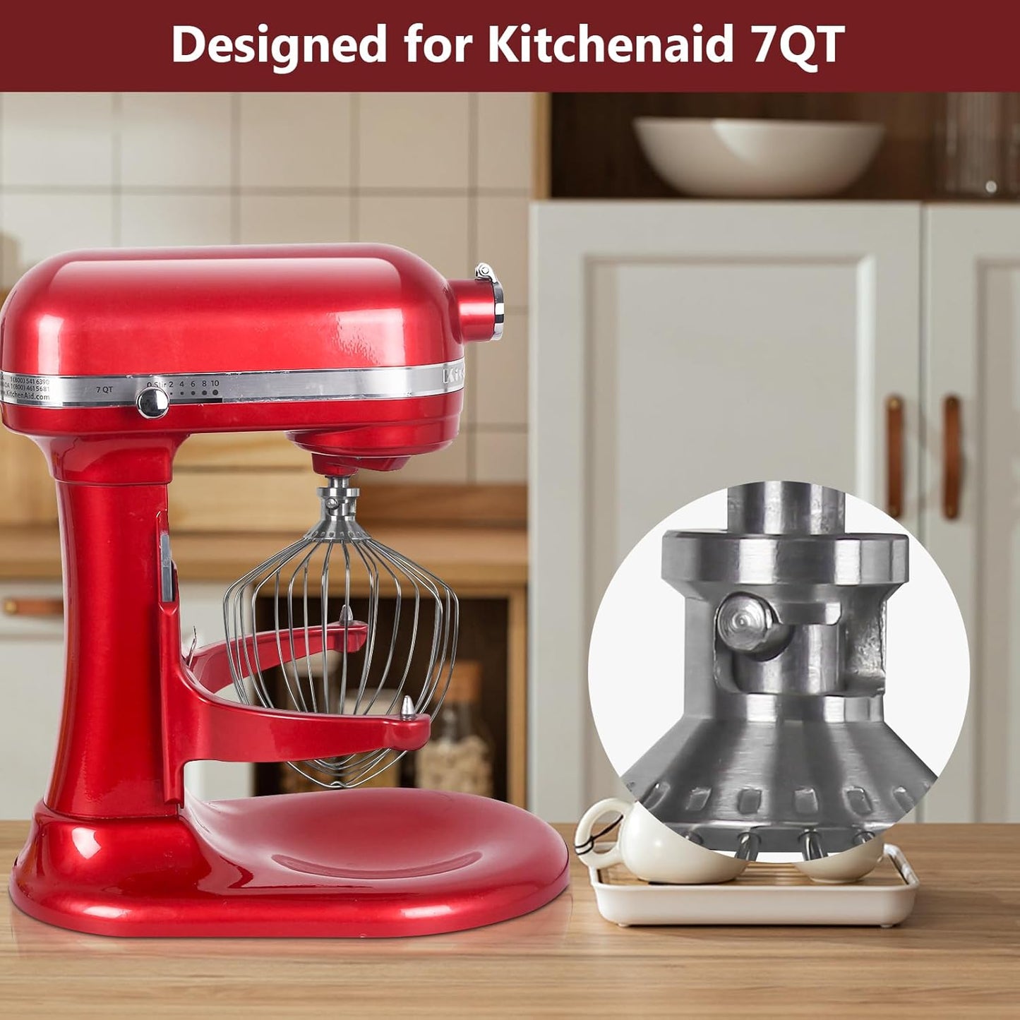 Stand Mixers Accessories 3-Piece Including K45WW Wire Whip & K45DH Dough Hook & K45B Flat Beater fit for Kitchenaid 4.5-5QT Tilt-Head Stand Mixers