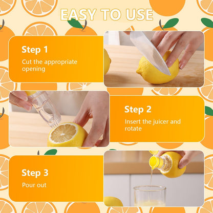 Lemon Mini Squeezer, Screw Top Lemon squeezer Juicer Mini Manual Squeezer, Portable Juicer With Lid, Squeeze Lime for Drinks, Cocktails (Yellow +Green)