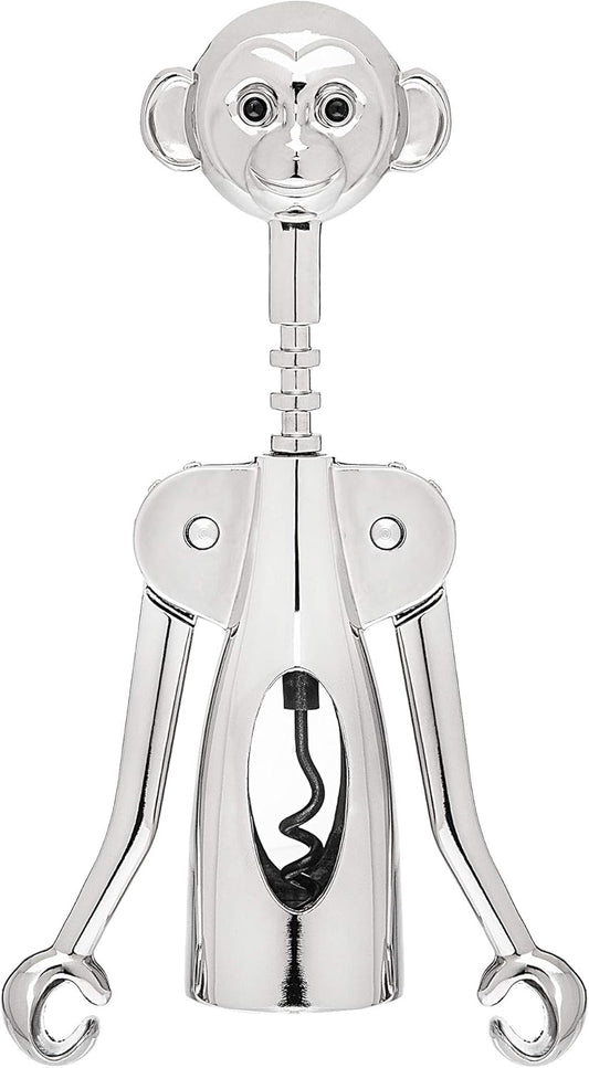 Godinger Monkey Head Corkscrew Wine Cork Bottles Opener and Beer Cap Remover
