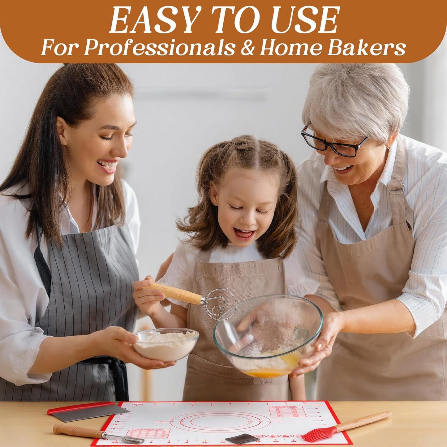 7 Pcs Large Glass Bowl for Sourdough Bread starter 4.7 Quart Glass Mixing Bowl for Sourdough Bread with Lid Sour Dough Breads Baking Supplies Clear Proofing Bowls Include Sour Dough Making Tools