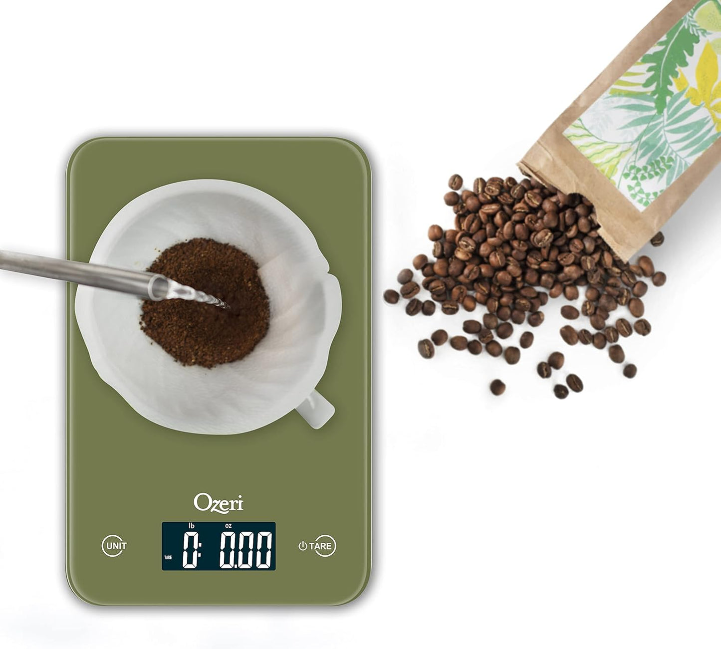 Ozeri Touch Professional Digital Kitchen Scale (12 lbs Edition), Tempered Glass in Elegant Black
