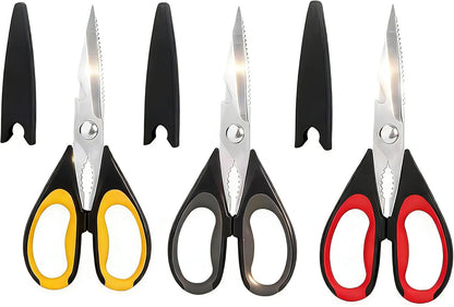 Professional Kitchen Scissors Heavy Duty - Multi-Purpose Kitchen Shears for Meat, Poultry, Food - Stainless Steel Cooking Scissors - Dishwasher Safe Culinary Shears