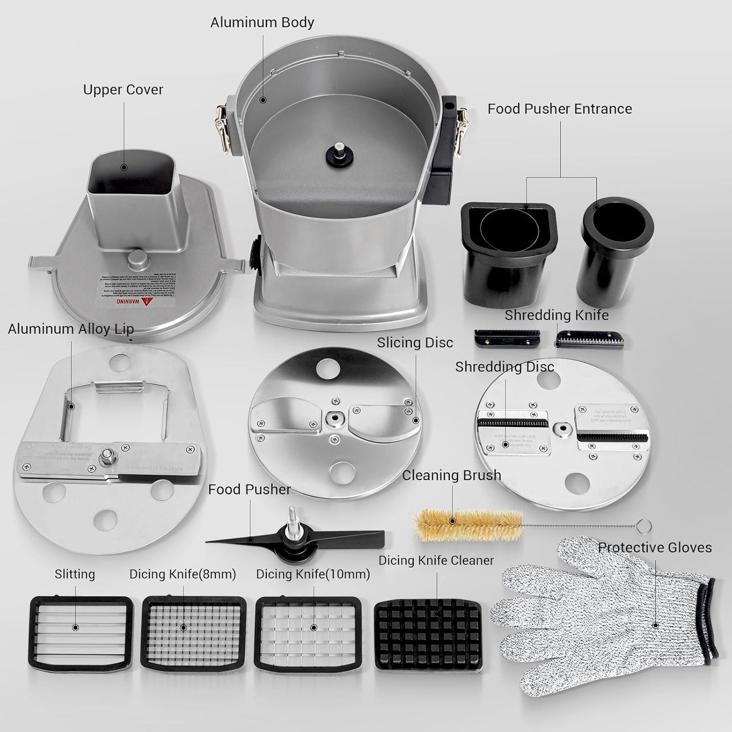 LEEVOT Commercial Vegetable Chopper 200W, Electric Food Processor for Slicing Dicing Shredding, Professional Veggie Cutter for Restaurant, Hotel School, Cafeteria, French Fry, Cheese Grater