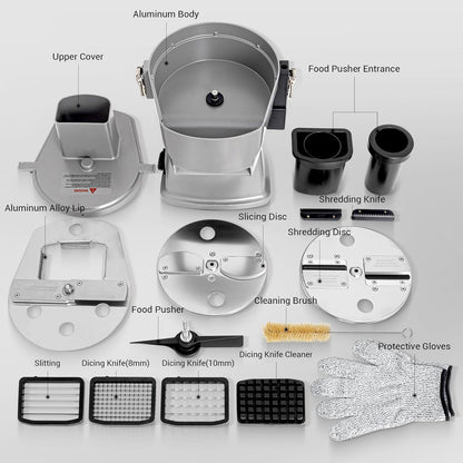 LEEVOT Commercial Vegetable Chopper 200W, Electric Food Processor for Slicing Dicing Shredding, Professional Veggie Cutter for Restaurant, Hotel School, Cafeteria, French Fry, Cheese Grater