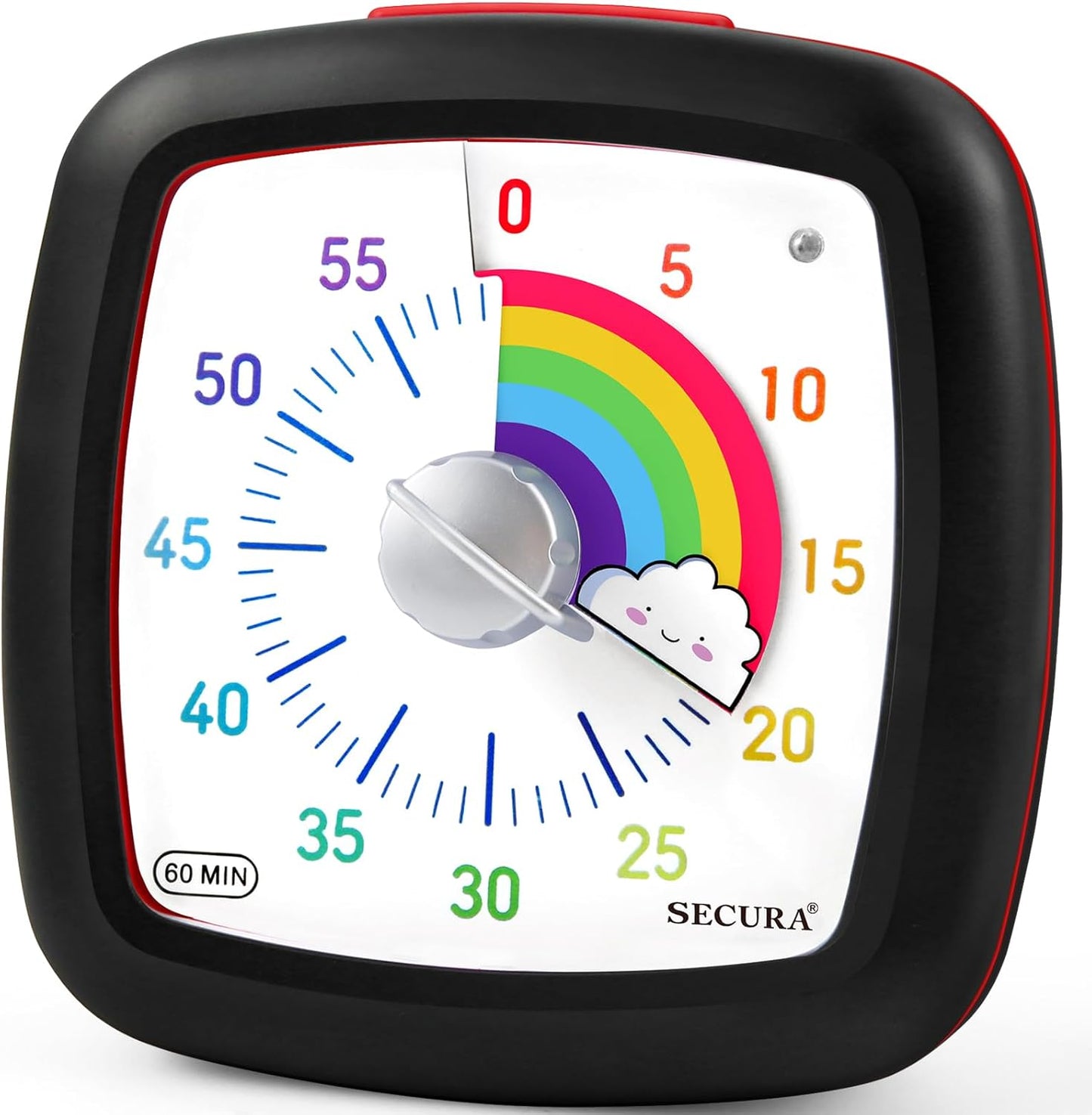 Secura 60-Minute Visual Timer, Silent Study Timer for Kids and Adults, Time Clocks, Time Management Countdown Timer for Teaching (Navy Blue & Navy Blue)