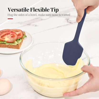 600ºF Heat Resistant Spatulas, High Heat Food Safe Semless Kitchen Silicone Scraper Set for Cooking Baking Mixing Scraping Stirring Nonstick Cookware Pan Bowl (2Pcs,Aqua Sky)