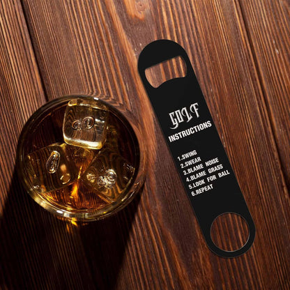 Black White Checkered Stainless Steel Bottle Opener Cool Car Racing Sports Plaid Pattern Geometric Design Flat Beer Bottle Opener Keychain for Home Kitchen Bar Restaurant Party Birthday Gift