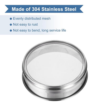 PATIKIL 220 Mesh(0.0385mm) Lab Sieve, 5.9"(15cm) Diameter Sifting Screen 304 Stainless Steel Wire Cloth Fine Mesh Sieve for Industrial Laboratory Home Soil Sifter Dry Sift Screens Hash - Colors B
