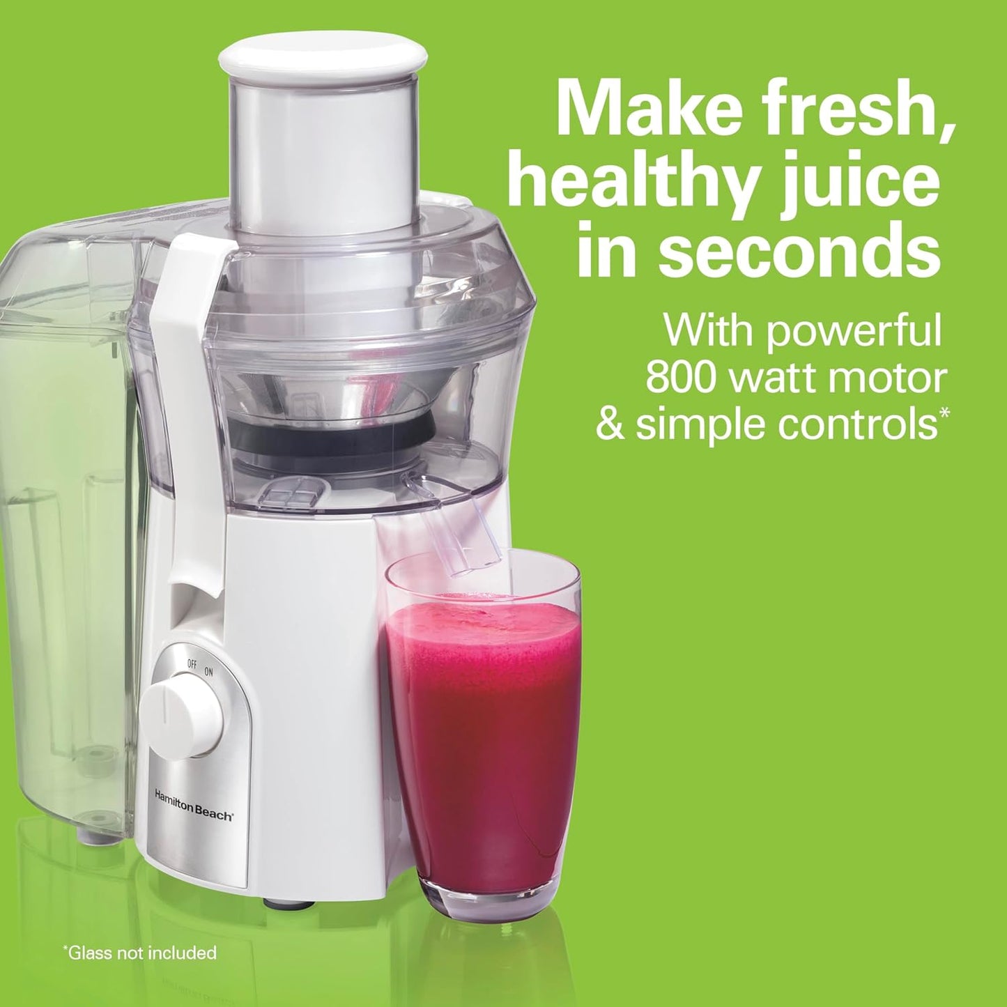 Hamilton Beach Juicer Machine, Big Mouth 3” Feed Chute for Whole Fruits and Vegetables, Easy to Clean, Centrifugal Extractor, Vegetable & Fruit Juicer, BPA Free, 800W Motor, Black