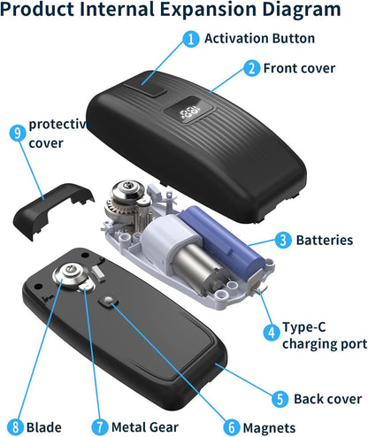 Electric Can Opener with LED Display, USB Rechargeable Electric Can Opener for Seniors & Arthritis, One-Touch Automatic Can Opener, Hands-Free, Smooth Edge, Compact, Cordless