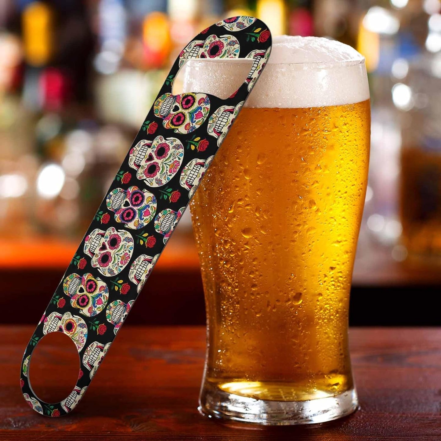 Animal Skin Texture Stainless Steel Bottle Opener Brown Black Beige Leopard Pattern Abstract Art Flat Beer Bottle Opener Keychain for Home Kitchen Bar Restaurant Party Birthday Gift