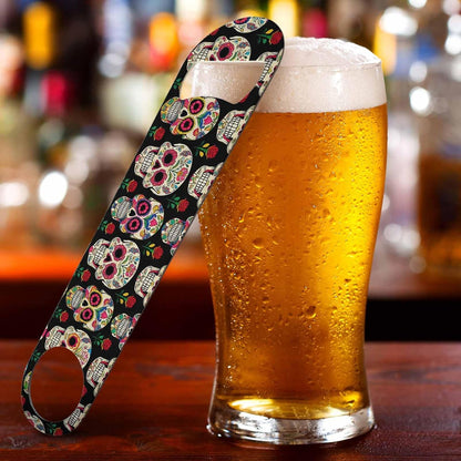 Animal Skin Texture Stainless Steel Bottle Opener Brown Black Beige Leopard Pattern Abstract Art Flat Beer Bottle Opener Keychain for Home Kitchen Bar Restaurant Party Birthday Gift