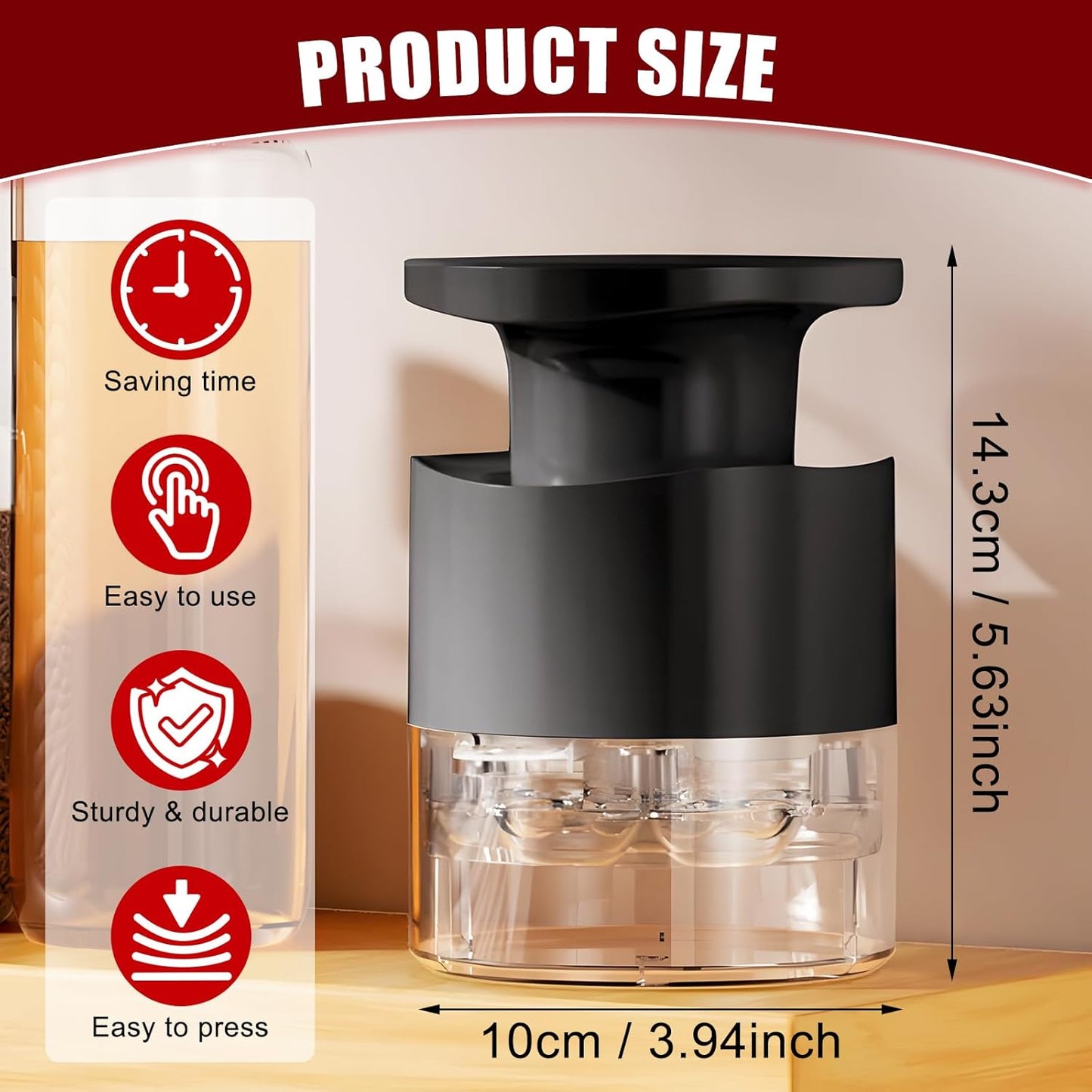 Cherry Pitter Multiple,2025 Quickly Release Multi Cherries Stoner Pitter,7-Hole Push Button Cherr'y Core Pit'ter Tool with Splatter Protector,Pit Seed Remover for Making Cherry Jam, Black