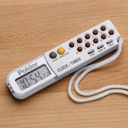 Polder Combination Clock, Timer and Stopwatch with Large, Easy-to-Read Digital Display, White