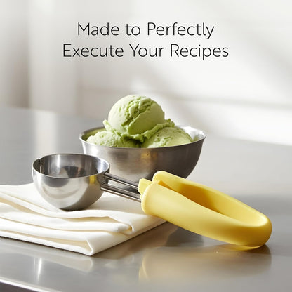 Restaurantware Ice Cream Scoop 1 Case 3.75 oz Stainless Steel Portioner Commercial Kitchen Tool Comfortable Grip Dishwasher-Safe Ambidextrous Handle