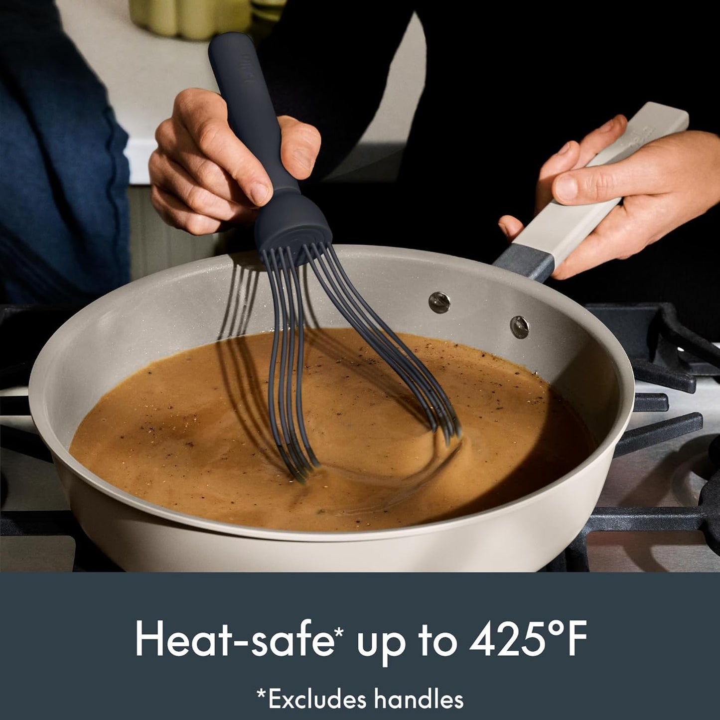 bella 2-Piece Compact Masher and Whisk Set, Fold Flat, Stainless steel and silicone, Foldable Masher, Ballon Whisk, Flat Whisk, Non-stick, Nonslip, Heat safe to 425°F, Oatmilk