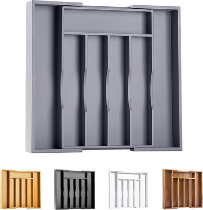 Bellsal Silverware Organizer Kitchen Drawer Organizer Expandable Bamboo Utensil Holder Cutlery Tray for Kitchen Utensil and Flatware Bedroom Office