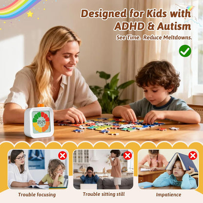 EooCoo Digital Visual Timer 60-Minute Countdown (3-in-1) for Kids & Adults, Handy Time Management Tool, Classroom Essential, Ideal Back-to-School Teacher Gift - Fits Homeschool, Kitchen, ADHD Users
