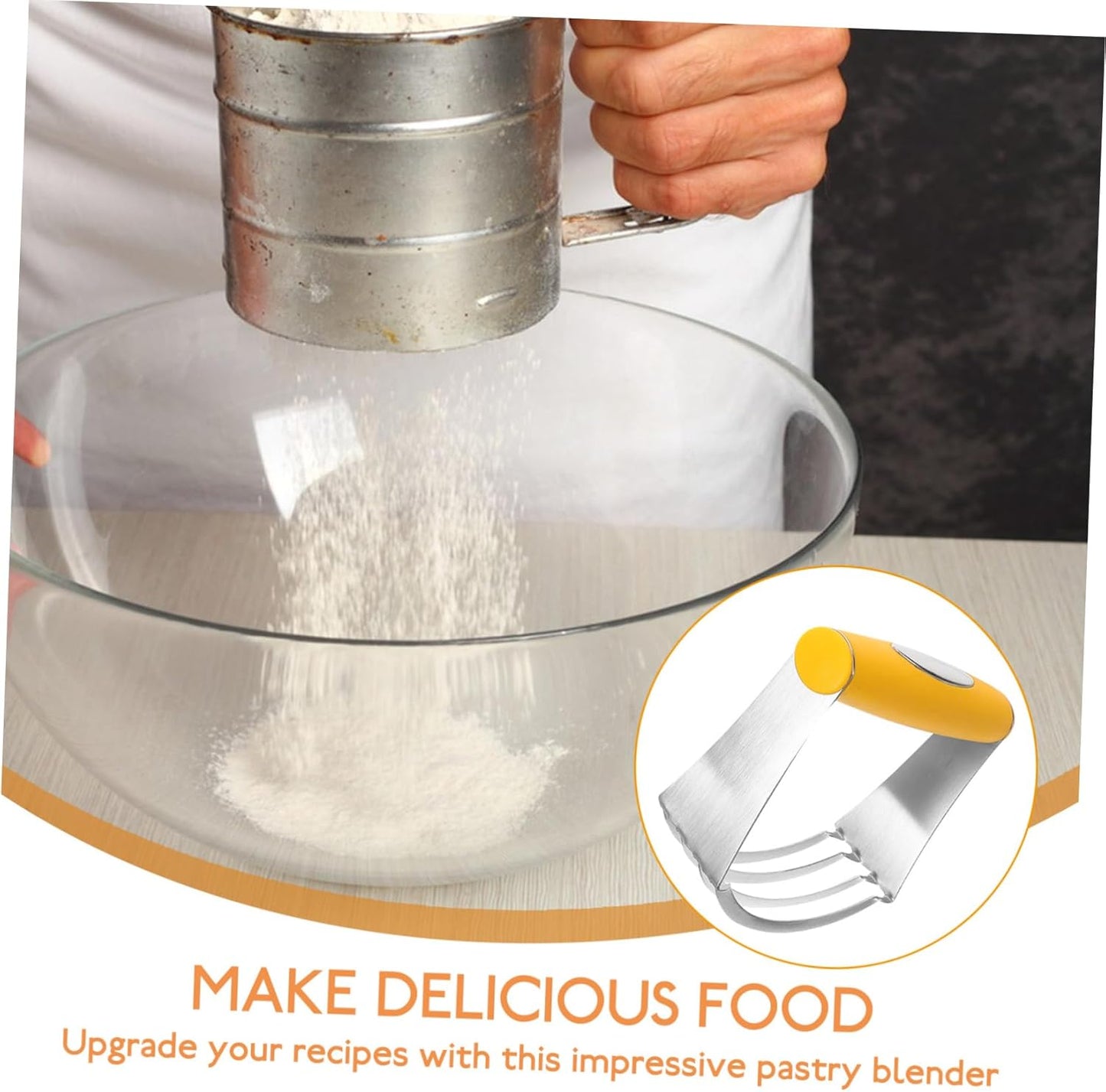 Cabilock Handheld Stainless Steel Dough Cutter for Baking Quick Butter Mixer Pastry Blender Kitchen Baking Tool Home Use