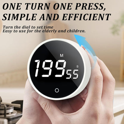 Digital Kitchen Timer - Magnetic 199-Minute Countdown Countup Timer with Large LED Display,Volume Adjustable, Visual timers for Cooking,Gym,Meeting,Classroom,Study,Work,Outdoor Activities,Black
