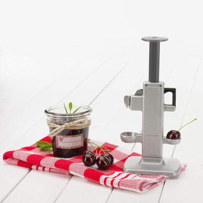 Westmark Cherry & Plum Pitter “Steinex-Combi” – 2-in-1 Fruit Pit Remover, Stainless Steel Blade, Heavy-Duty Aluminum, Fast Clean Pitting for Cherry Jam, Pie & Syrup