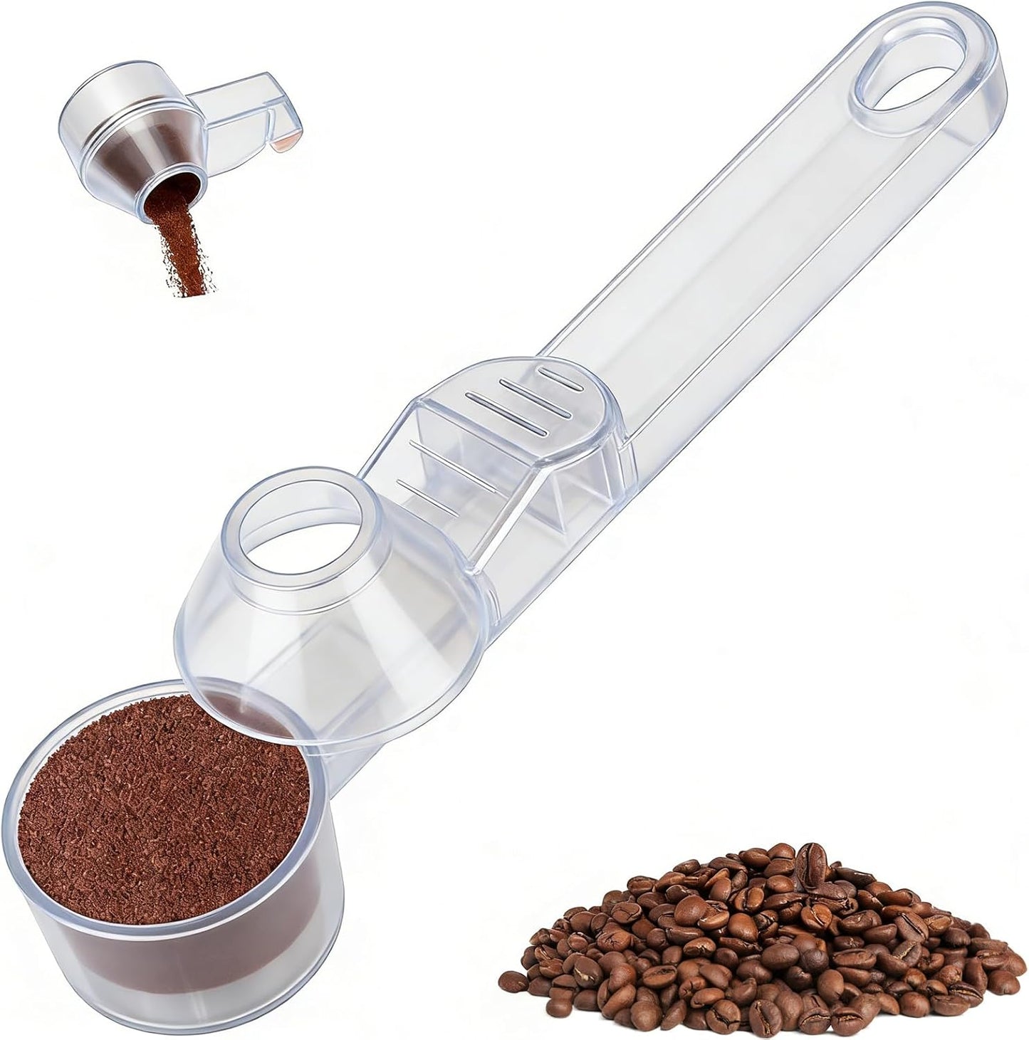 Palksky Coffee Scoop & Funnel for Reusable K Cup Refillable Coffee Pods, 2 Tablespoon Slide Coffee Measuring Funnel Scooper,1PCS