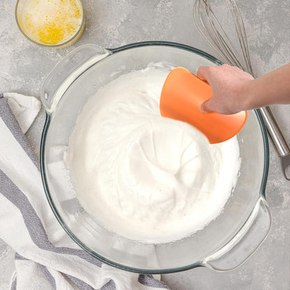 2PCS Orange Silicone Bench Scrapers, Curved Edge Bowl Scrapers Flexible Dough Spatula, Silicone Spatula Scraper for Sourdough, Scraper Tool for Baking Shaping Pastry Dough Proofing Scraping Food