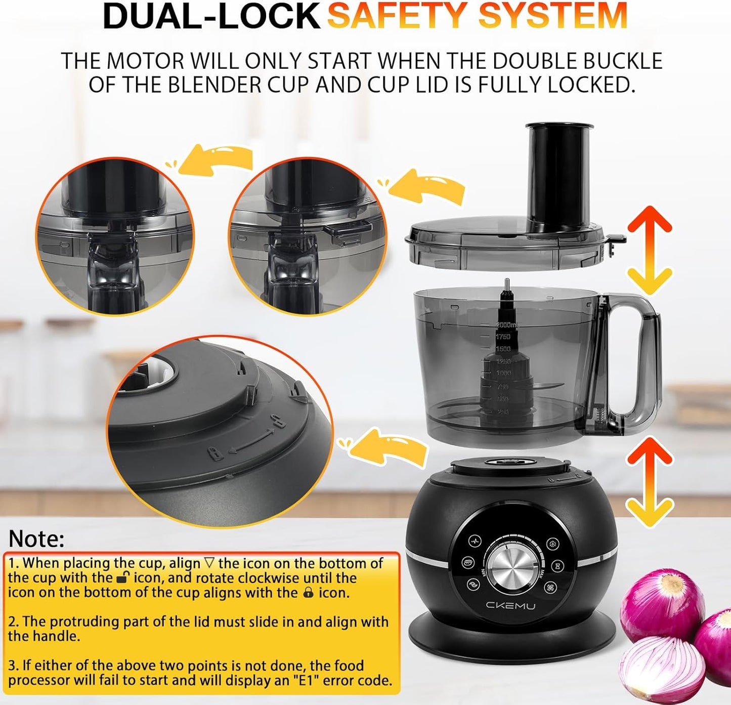 12 Cup Smart Food Processor, Electric Food Chopper Slicer with French-Fry Slicing Shredding Chopping Kneading Cutter, For Meat, Vegetable, Fries, Cheese, Meat & Veggie Prep, Puree
