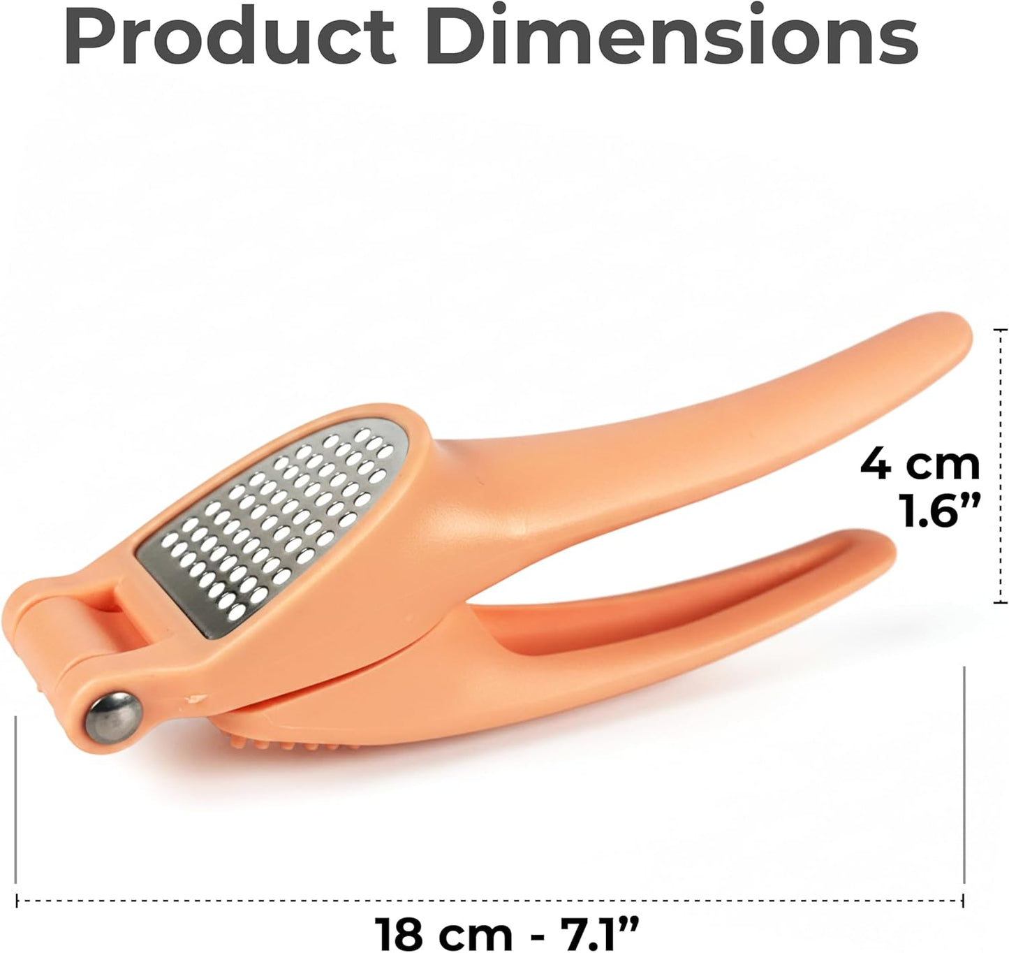 Garlic Press Stainless Steel – Heavy Duty Garlic Mincer & Crusher, Ergonomic Handle, Easy to Clean Kitchen Tool Dishwasher Safe