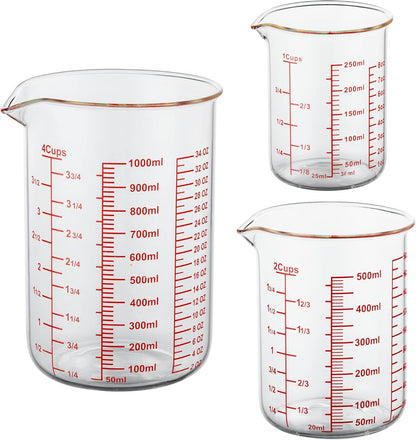 High Borosilicate Glass Measuring Cup-V-Shaped Spout，Glass Measuring Beaker for Kitchen or Restaurant, Easy to Read, 60 ML (2 Oz)-Pack of 2