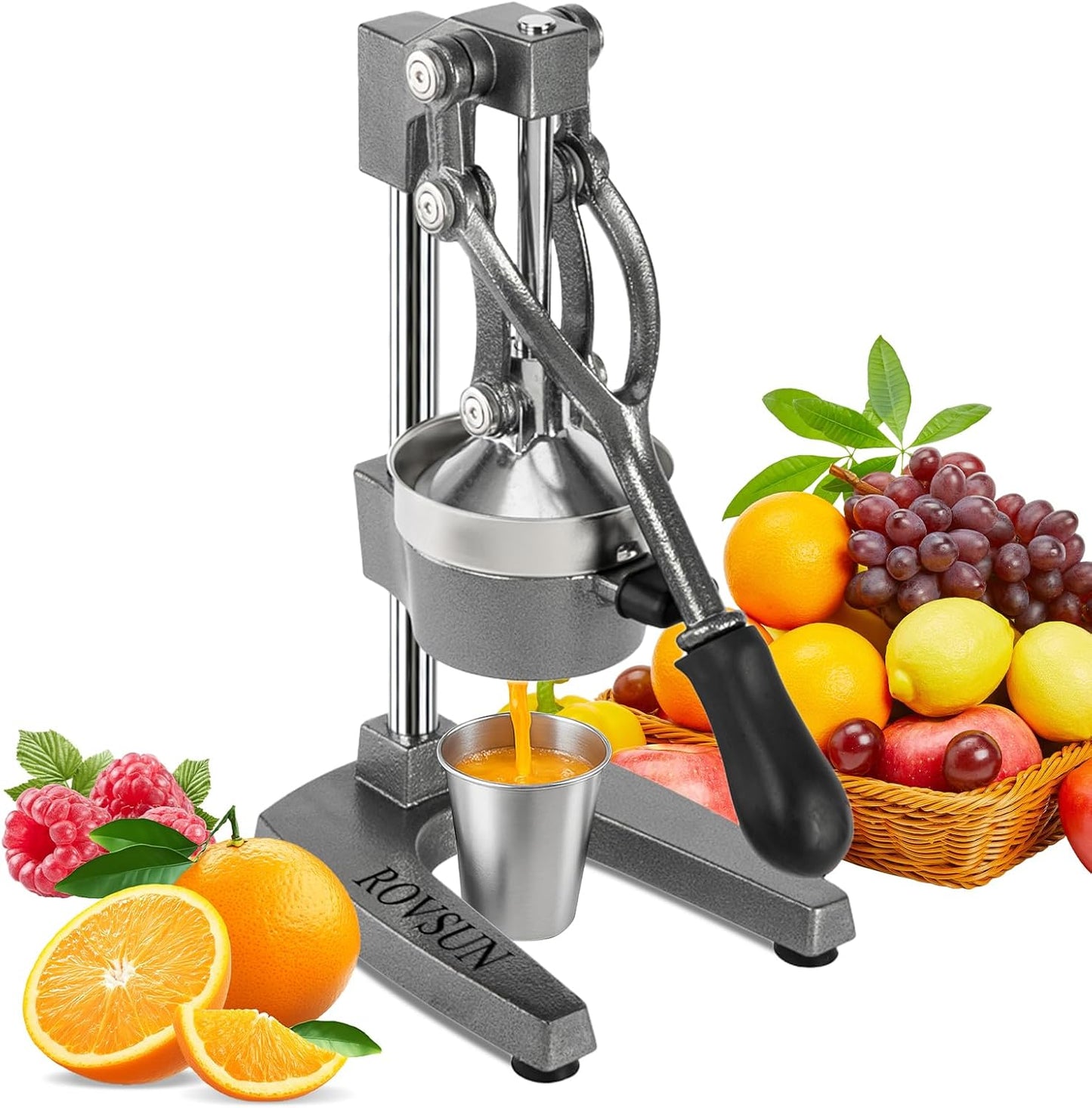 ROVSUN Commercial Grade Citrus Juicer Hand Press Manual Fruit Juicer Juice Squeezer Citrus Orange Lemon Pomegranate (White)