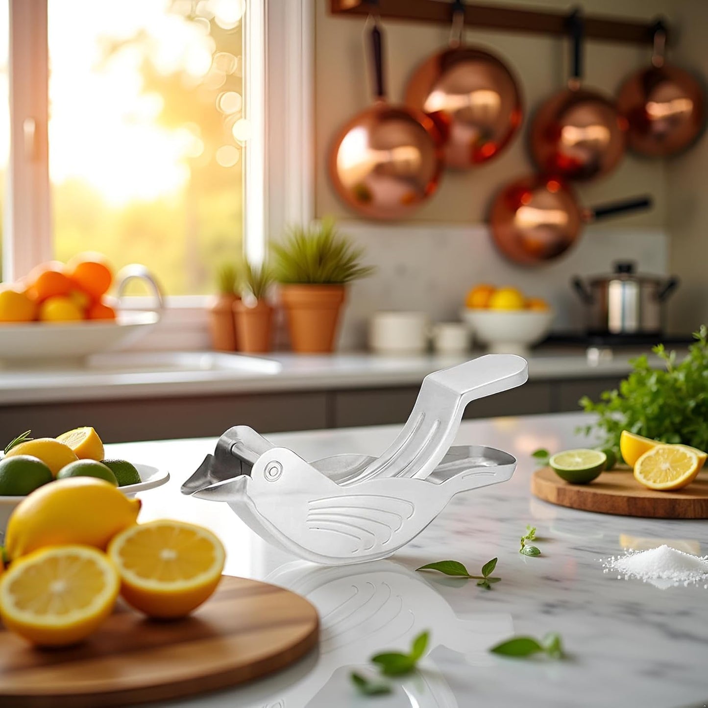 1pc Silver Manual Lemon Juicer,Exquisite Bird Stainless Steel Manual Lemon Juicer and Lime Squeezer for Orange Lemon Lime,Applied to Homes and Restaurant Fruit and Vegetable Tools