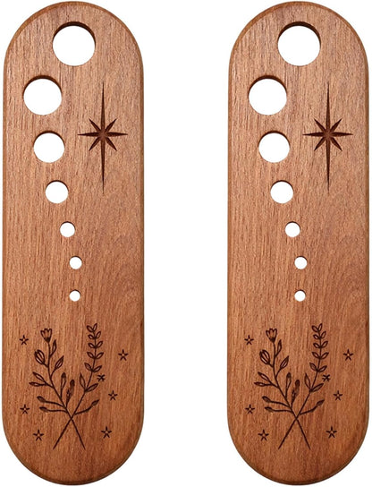 2Pcs Wooden Stripper Vegetable Leaf Separator, Herb Stripper Tool Supplies, Handmade Wood 7 Hole Different Sizes Elegant Kitchen Tool, Gifts for the Kitchen Suitable for Home