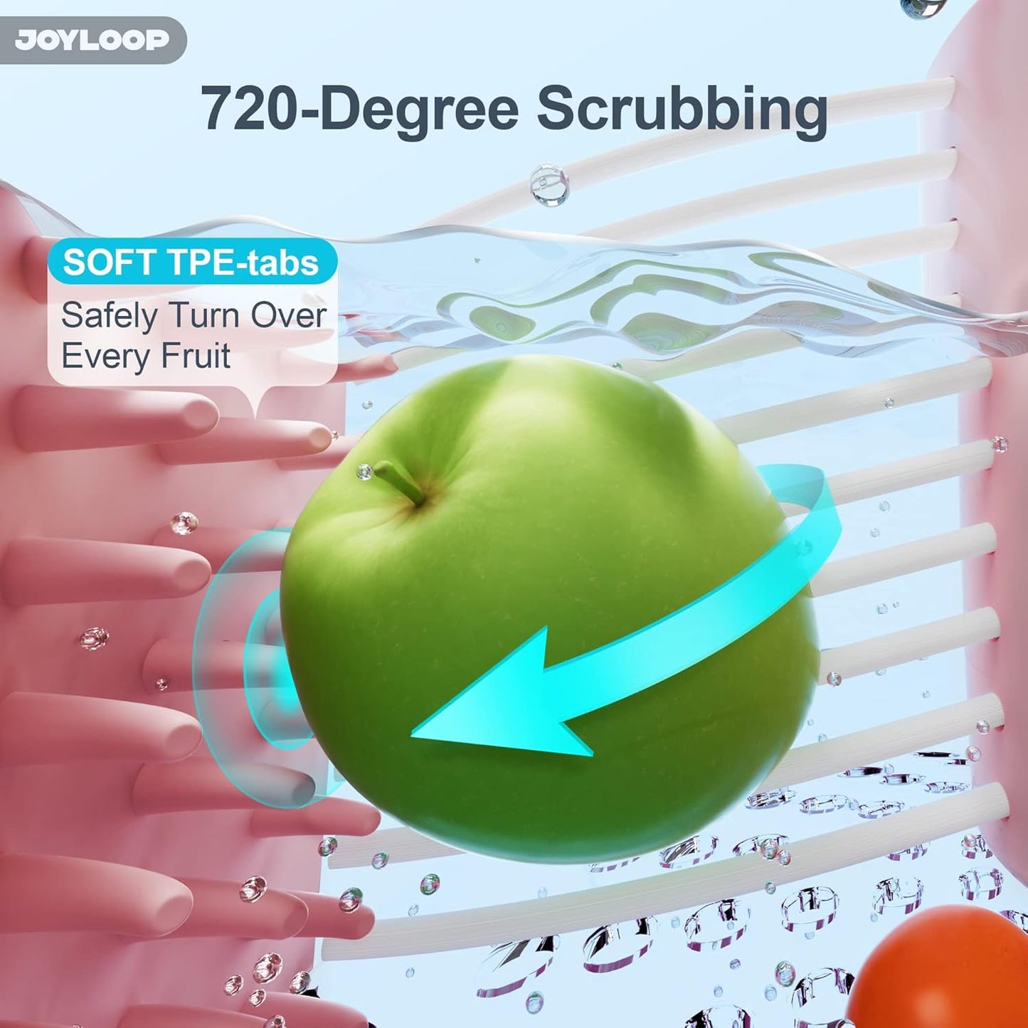 JOYMOOP Fruit Cleaner Spinner JOYLOOP, Large Fruit Washer Spinner, Fruit Cleaner Spinner with Fruit Washer Bowl, Vegetable Fruit Spinner Washer,Fruit and Vegetable Scrubber