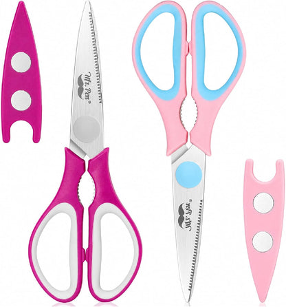 Mr. Pen- All Purpose Kitchen Shears with Protective Sheath, 8 Inch, Dishwasher Safe, Stainless Steel Food Scissors with Micro-Serrated Blades, Soft Grip Comfort Handle, Durable Utility Kitchen Shears