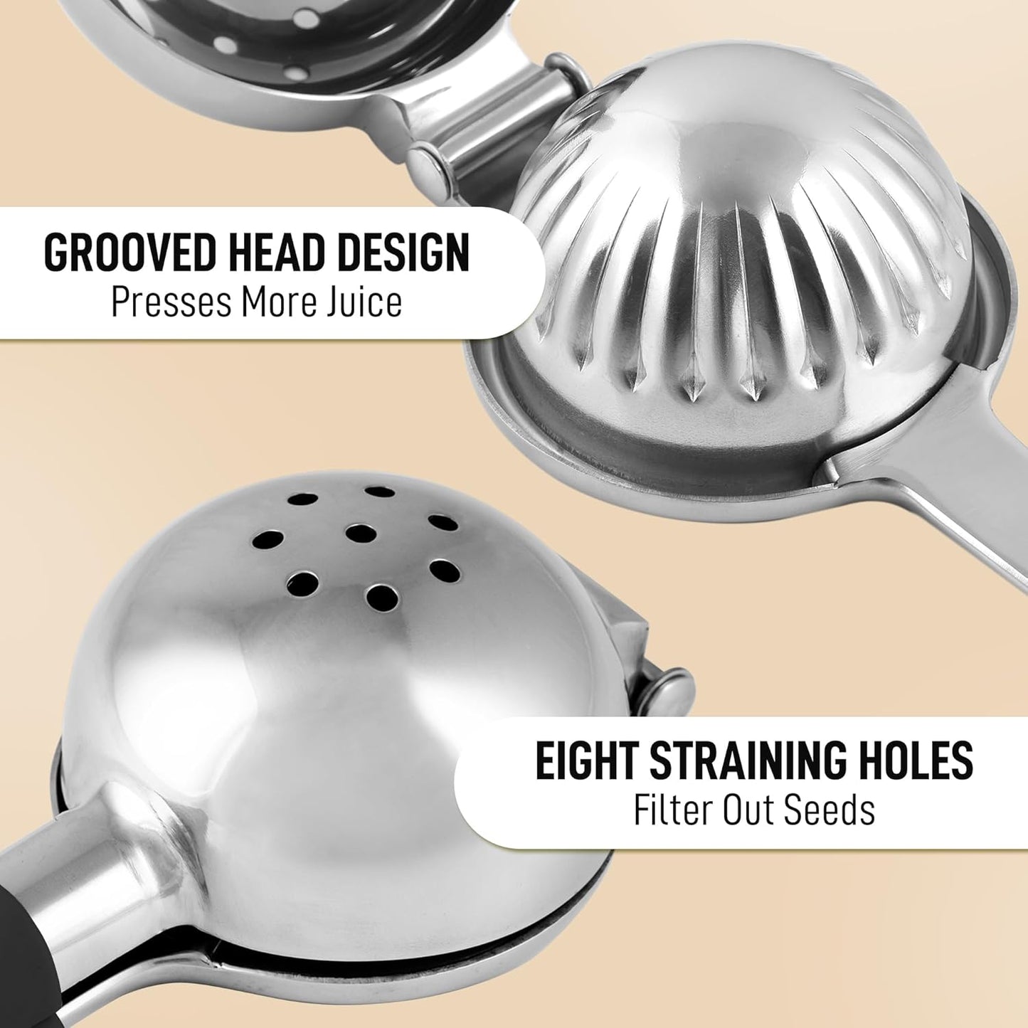 Lemon Squeezer Stainless Steel with Premium Quality Heavy Duty Solid Metal Squeezer Bowl - Large Manual Citrus Press Juicer and Lime Squeezer Stainless Steel - by Zulay Kitchen