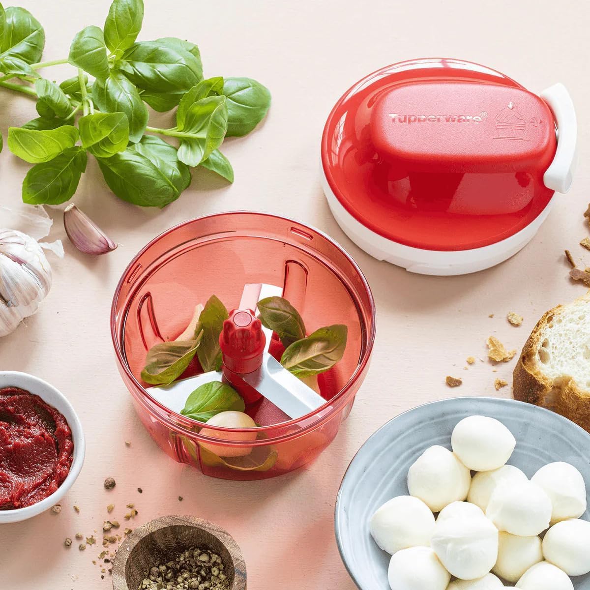 Tupperware Chop 'N Prep Chef in Salt Water Pink/Red